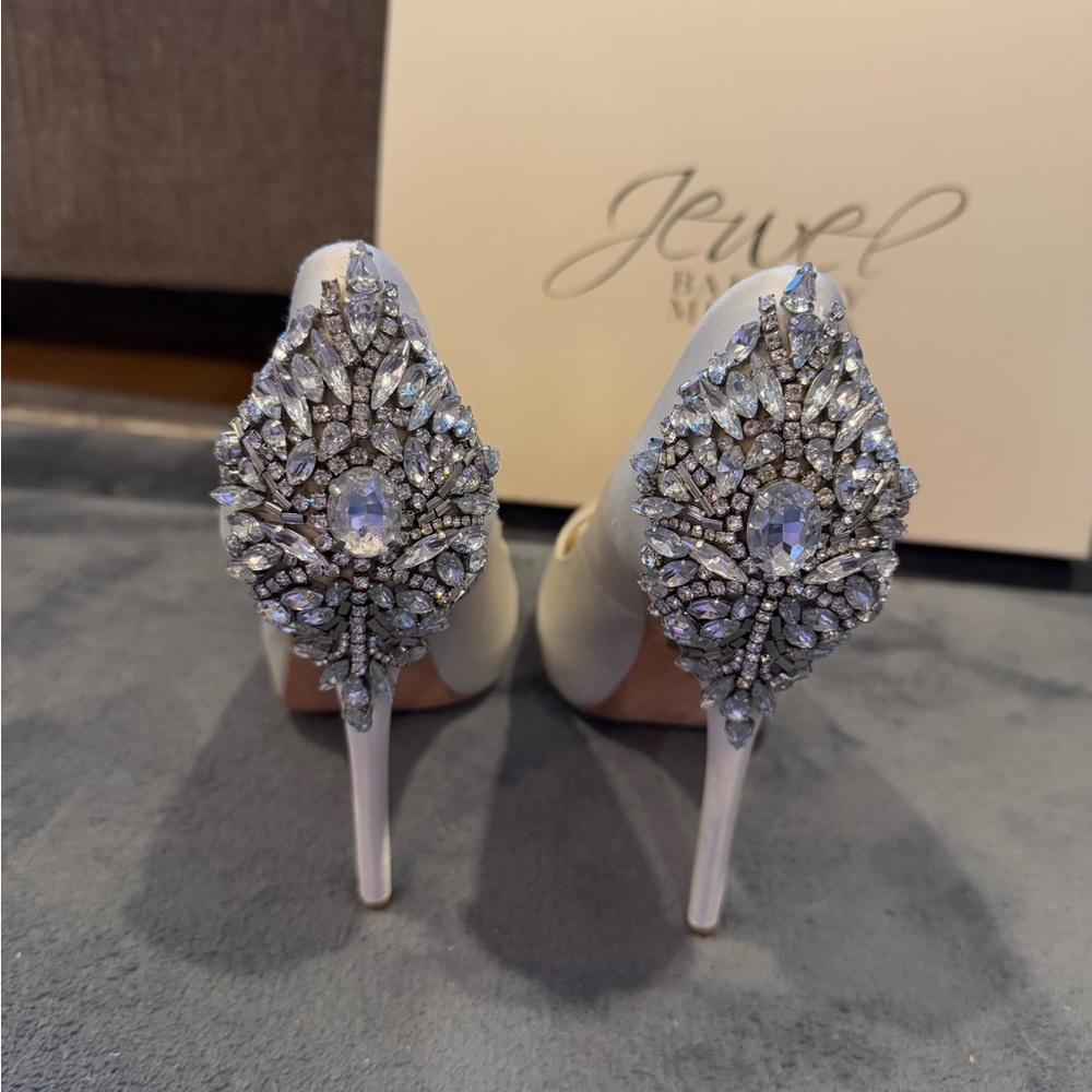 Badgley Mischka size 5 jewel white high heels. Worn once